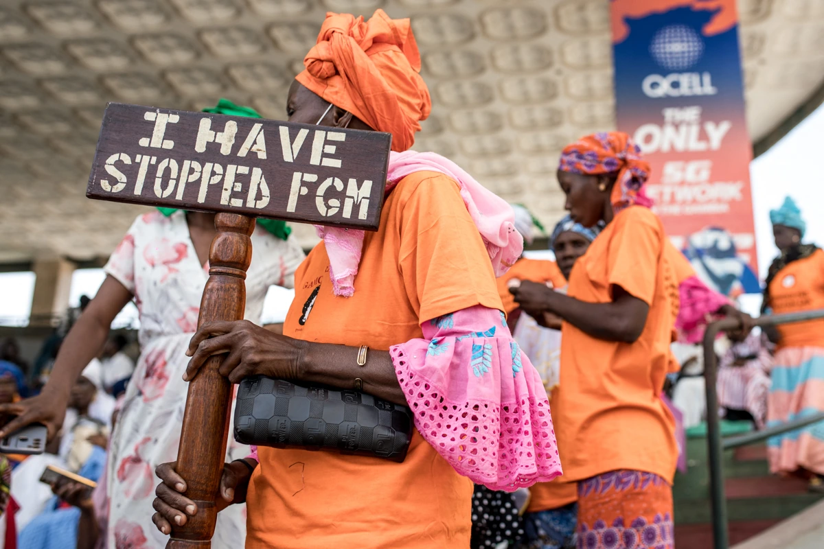 Campaigners calling for an end to female genital mutilation.